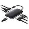 Klēpjdatora dokstacija AUKEY CB-C71 — 3x USB‑C (USB 3.2 Gen1), HDMI, RJ‑45, MicroSD, USB PD 100W, 0,15 m kabelis, melna