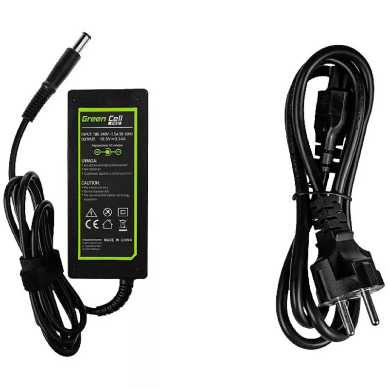 Green Cell AD07AP Lādētājs AC Adapter Dell 19.5V 3.34A 65W / 7.4mm-5.0mm