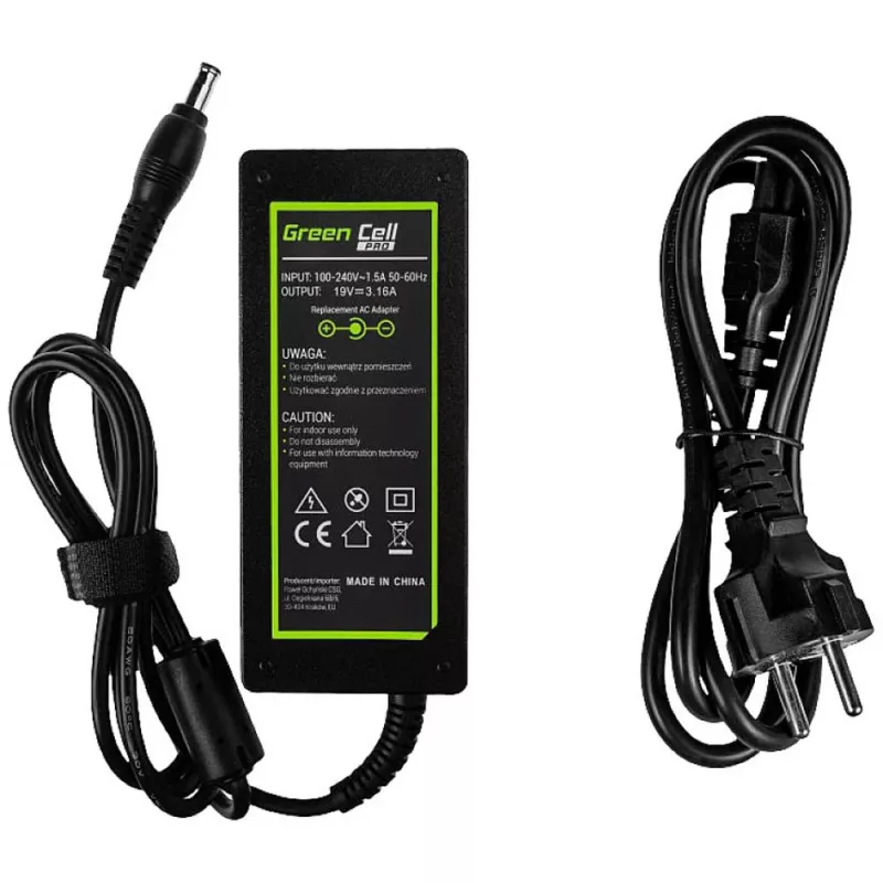Green Cell AD20P barošanas adapteris/invertors iekštelpām 60 W Melns