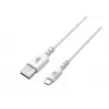 kabelis USB-USB C 2m silicone Balts Quick Charge