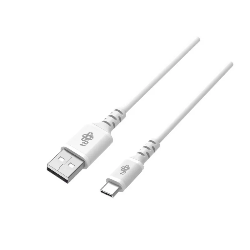 kabelis USB-USB C 2m silicone Balts Quick Charge