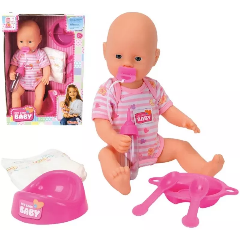 Lelle SIMBA New Baby Born Bobas 105032533 – gumijas ķermenis, jaundzimušā izmērs