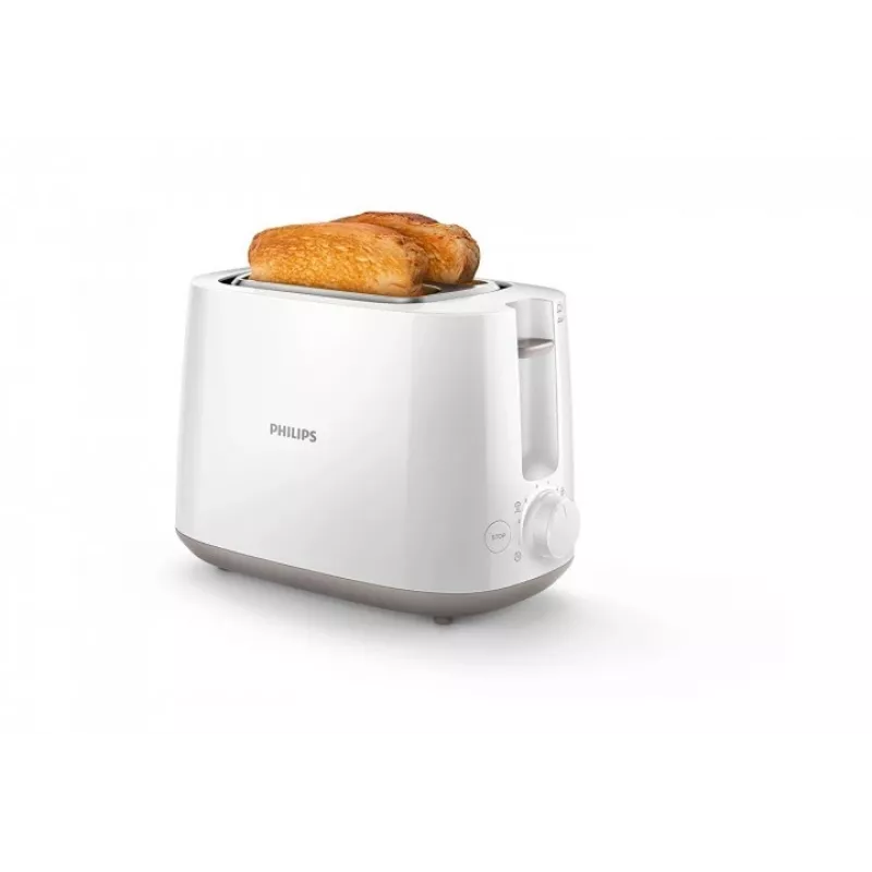 Tosteris Philips Daily Collection HD2581/00 — 2 šķēlēm, 830 W, 8 apbrūnināšanas līmeņi, balts