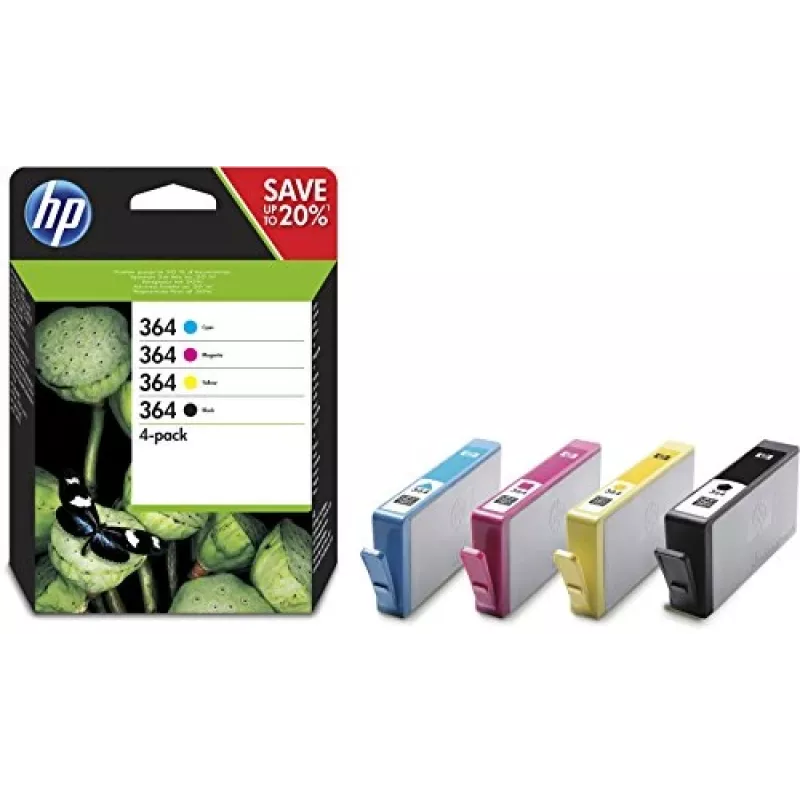 HP 364 4 iepakojums Melns/Cian/Magenta/Dzeltens oriģinālās tintes kasetnes