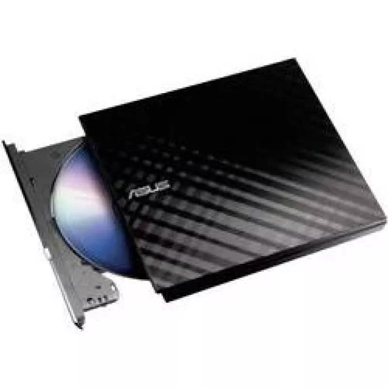 Ārējais DVD±RW optiskais diskdzinis ASUS SDRW-08D2S-U Lite, USB 2.0, melns, 24x CD / 8x DVD, 142×142×20 mm