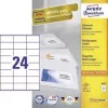 Avery daudzfunkcionālās uzlīmes lāzerprinteriem kopētājiem tintes printeriem 24 uz lapas 70x36mm