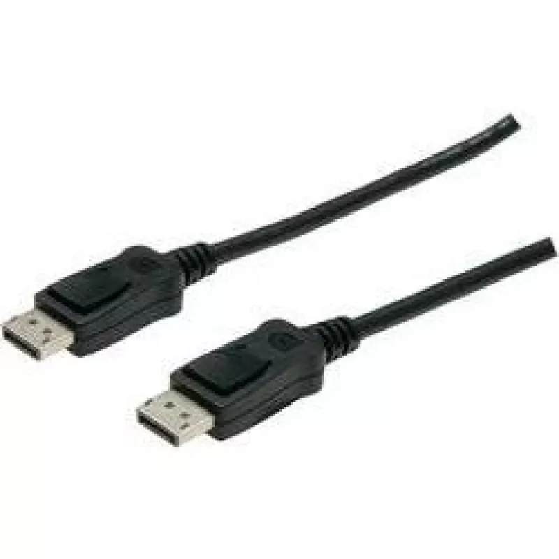Savienojuma kabelis DisplayPort ar fiksatoriem 1080p 60Hz FHD Tips DP / DP M / M melns 1m