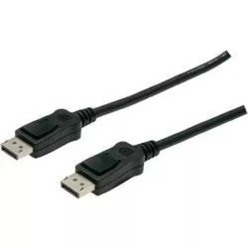 Savienojuma kabelis DisplayPort ar fiksatoriem 1080p 60Hz FHD Type DP / DP M / M melns 3m