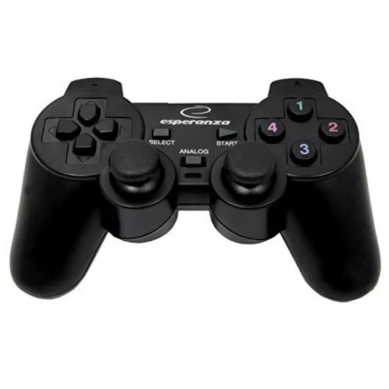Gamepad ESPERANZA EG102 vadu USB 2.0, PC/PlayStation 3 atbalsts, D-pad, vibrācija, melns