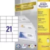 Avery - Etiķetes - Baltas - 42,3 X 70 Mm 2100 etiķetes (100 loksnes X 21) (3652)