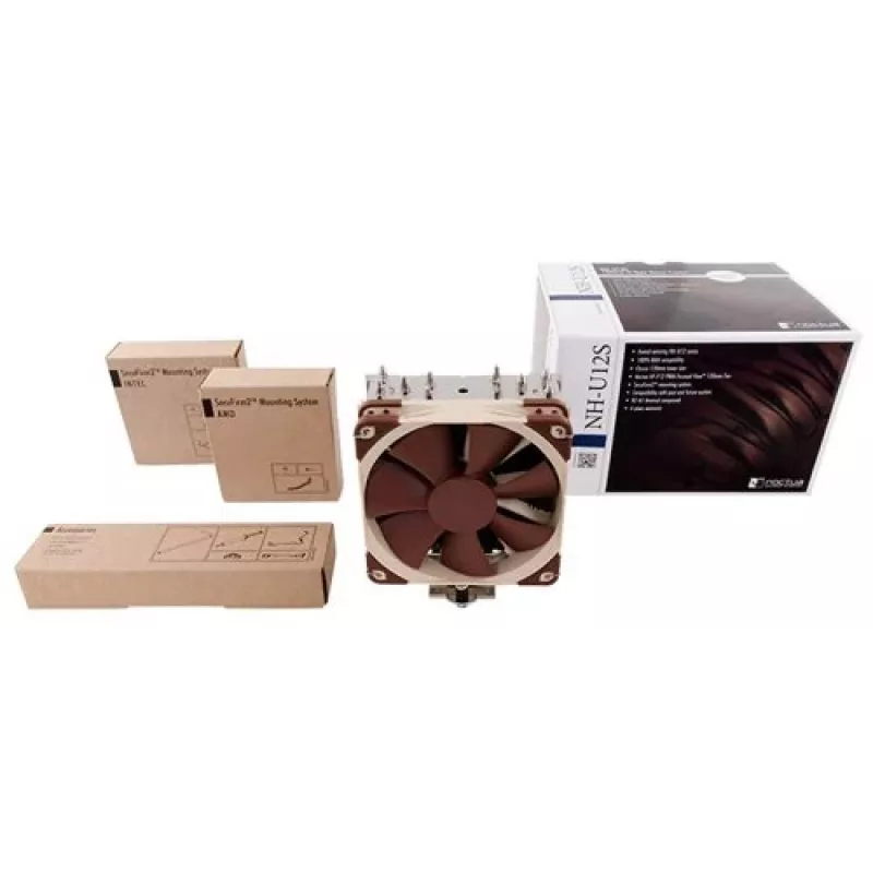 CPU dzesētājs Noctua NH-U12S, 120 mm ventilators, 1500 apgr./min, 93,4 m³/h gaisa plūsma, 22,4 dB, nerūsējošais tērauds, 158×125×71 mm