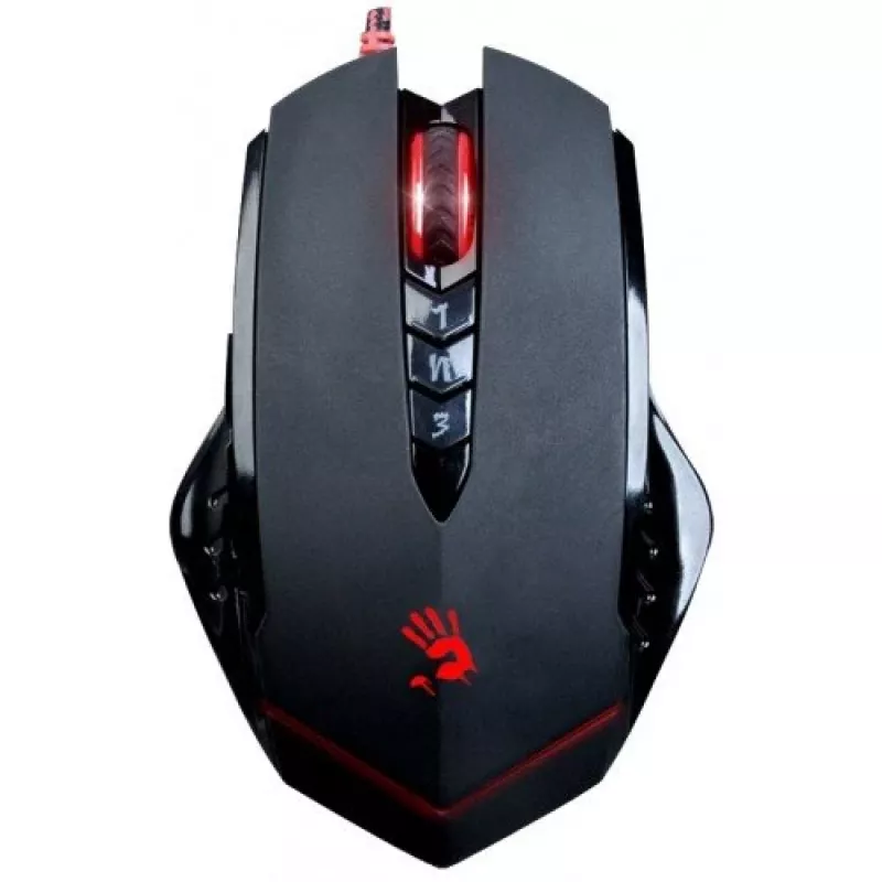 Spēļu pele A4Tech Bloody V8m — 3200 DPI, 8 pogas, V-Track optiskā, USB Type-A, melna