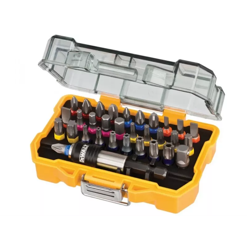 Griezes momenta skrūvgriezis DeWalt DT7969 — regulējams griezes moments, ergonomisks rokturis, komplektā Phillips/Pozidriv/plakano/Torx uzgaļi