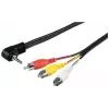 Wentronic Goobay 3,5 mm ligzdas/RCA adaptera kabelis, 1,5 m - 3,5 mm ligzdas spraudnis (4 kontaktu, stereo) 90° > 3x RCA spraudnis (50209)