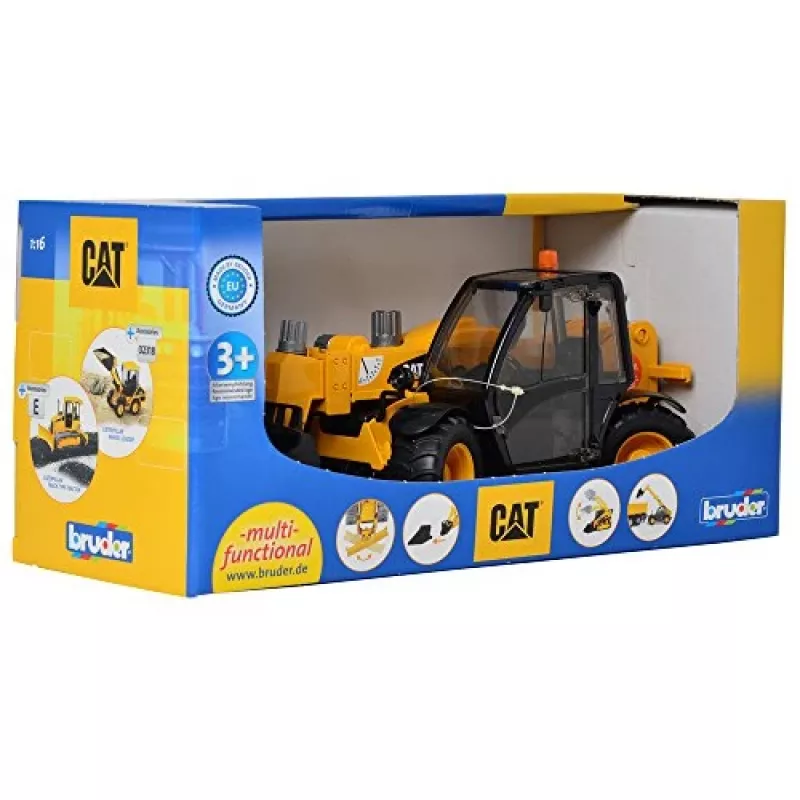 Bruder 02141 Caterpillar Telehandler plastmasas lauksaimniecības celtniecības rotaļlieta