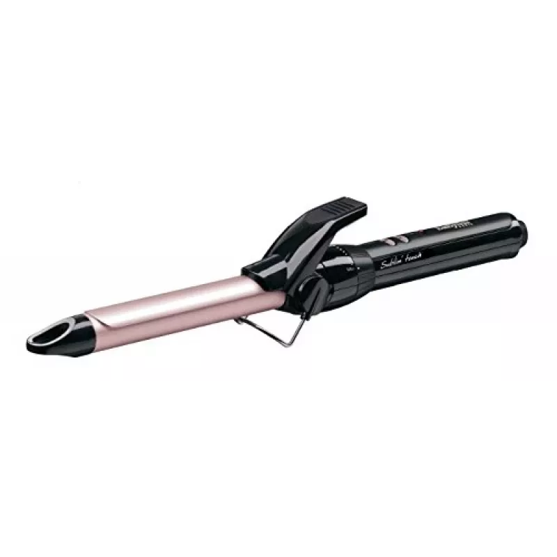 Lokšķēres BABYLISS Pro 180 19mm — 19 mm stienis, 150–180°C, 10 sildīšanas līmeņi, grozāms vads, rozā/melna