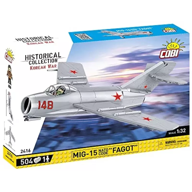 COBI Historical Collection Korejas karš MIG-15 NATO kods Fagot Padomju reaktīvā lidmašīna