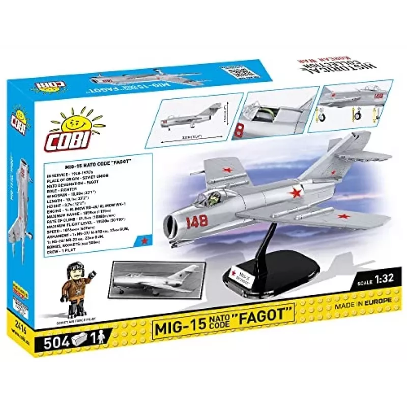 COBI Historical Collection Korejas karš MIG-15 NATO kods Fagot Padomju reaktīvā lidmašīna