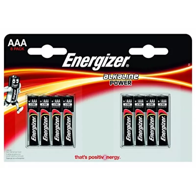 Sārmainās AAA baterijas Energizer E92 — 8 gab. blisteriepakojumā