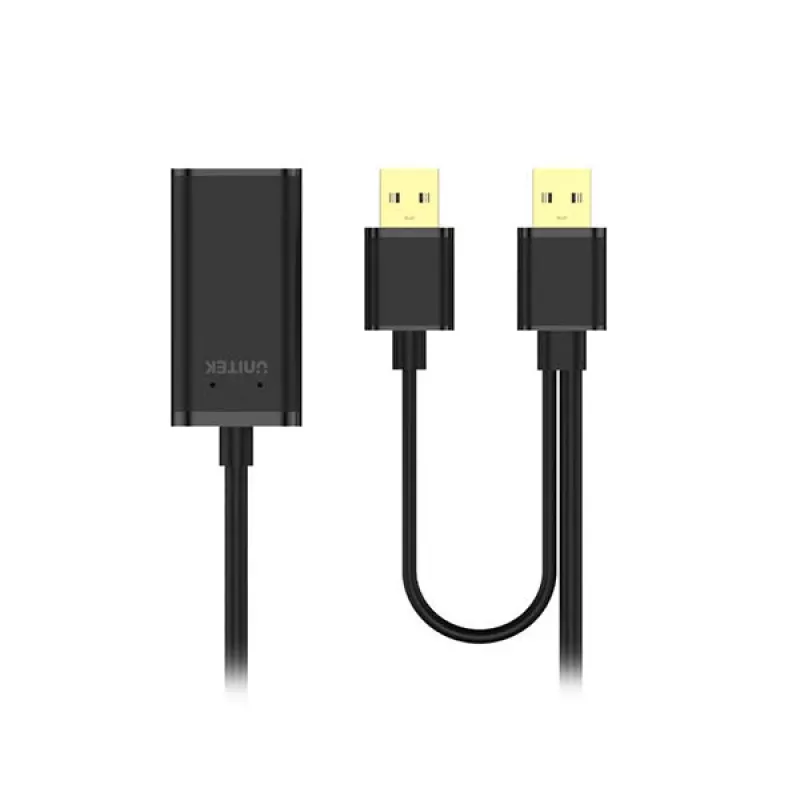 UNITEK Y-278 USB kabelis USB 2.0 10 m 2 x USB A USB A melns