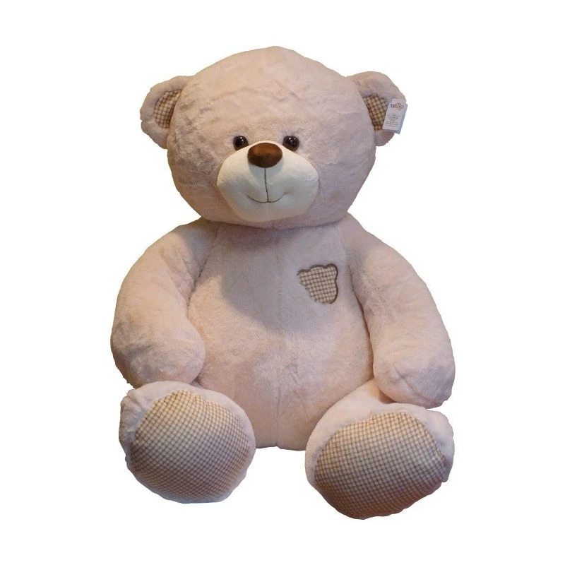 Plīša lācis TULILO Oktawian 75 cm krēmkrāsas – mīkstā rotaļlieta, 75 cm augstums, krēmkrāsa