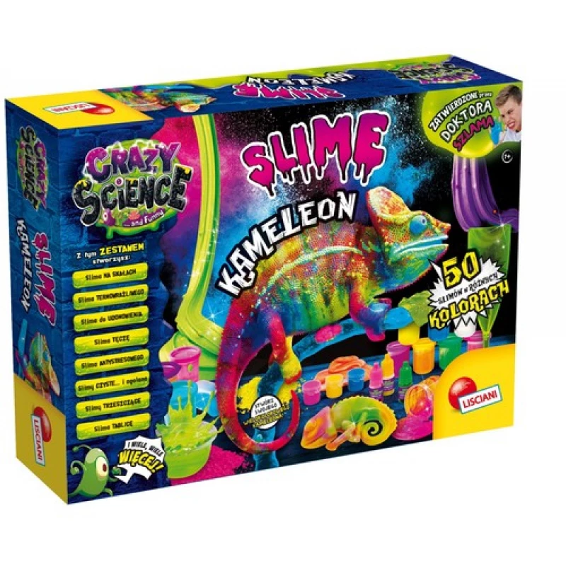 Liscianigiochi Science Kit Crazy Science Slime Chameleon 304-PL89246 – izglītojošs gļotu eksperimentu komplekts