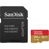 MicroSDHC atmiņas karte SANDISK Extreme 512 GB UHS-I A1 V30 U3 Class 10, lasīšana 190 MB/s, rakstīšana 130 MB/s, komplektā SD adapteris
