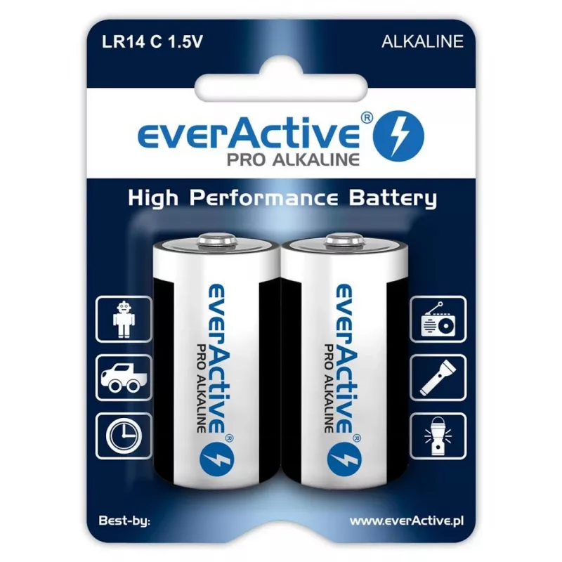 Sārma baterijas everActive Pro LR14 C 1.5V 8000 mAh — 2 gab.