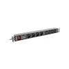 Strāvas sadales bloks LANBERG PDU-04E04I-0200-BK — 4× C13 ligzdas, 16 A, 220–250 V, 2 m kabelis, 1U horizontāls, melns