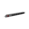 LANBERG PDU-07E-0200-IEC-BK PDU 1U 10A 7 kontaktligzdas Franču 2m Melns