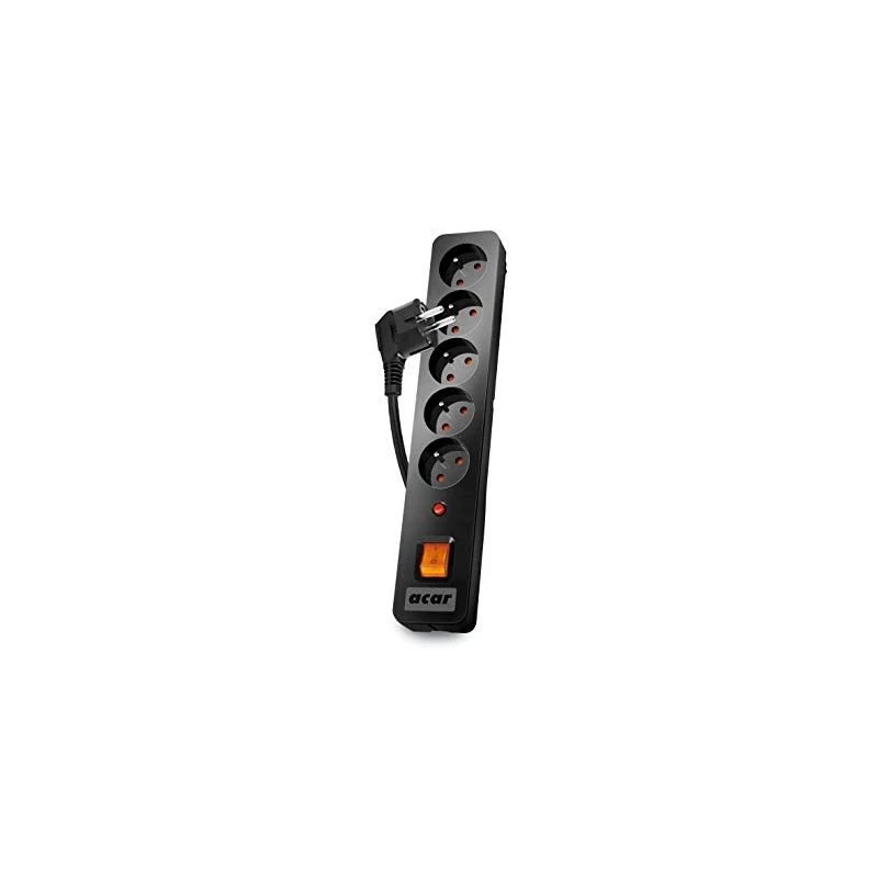 Acar X5/1,5 pagarinātājs ar 5 kontaktligzdām un pārsprieguma aizsardzību 1,5 M Acar X5-Black