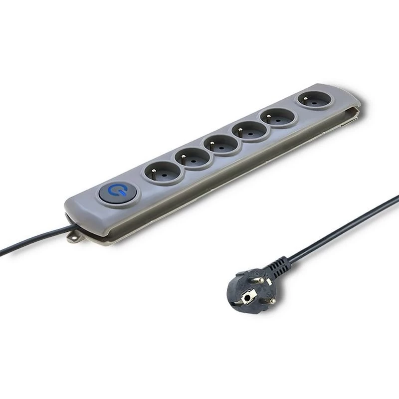 Pārsprieguma aizsargs Qoltec 50165 pelēks 6 maiņstrāvas ligzdas 230 V 1,8 m