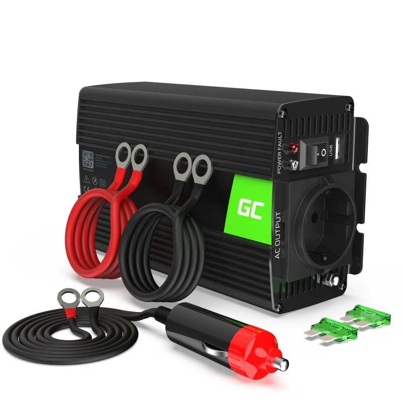 zaļa Cell® Strāvas pārveidotājs 24 V uz 230 V 300 W melns