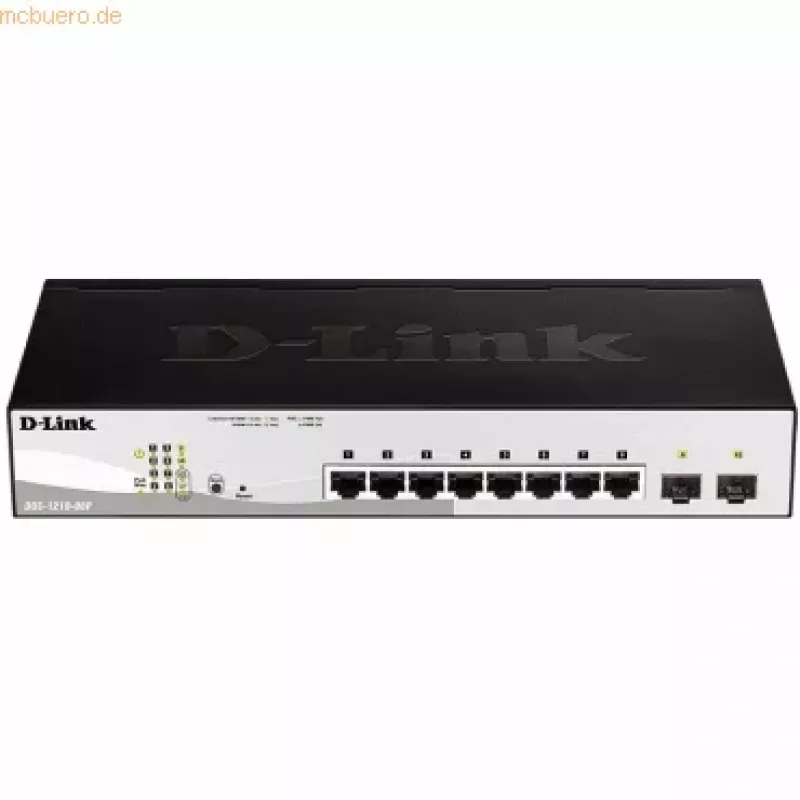 D-Link DGS-1210-08P/E pārvaldāms L2 Gigabit Ethernet (10/100/1000) Power over Ethernet (PoE) melns
