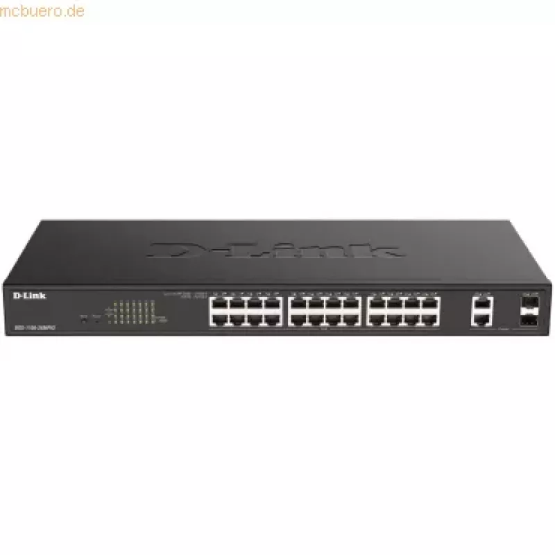 D-Link DGS-1100-26MPV2/E tīkla komutators Pārvaldāms L2 Gigabit Ethernet (10/100/1000) Power over Ethernet (PoE) Melns