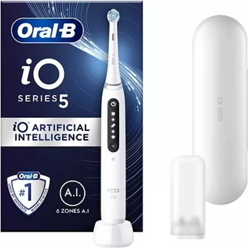 Oral B IO5 elektriskā zobu birste ar somiņu Quite balta 1 gab.