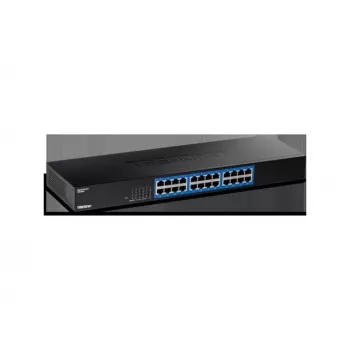 TRENDnet 24 portu Gigabitu slēdzis, TEG-S25, 24 x Gigabitu RJ-45 porti, 48 Gbps pārslēgšanas jauda, bez ventilatora dizains, metāla korpuss, iekšējais barošanas avots