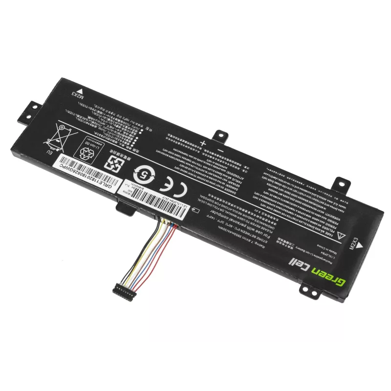 Baterija zaļa Cell LE118 Lenovo Ideapad 310-15 (7,6 V, 3500 mAh, 4 elementi, LiPo, melna)