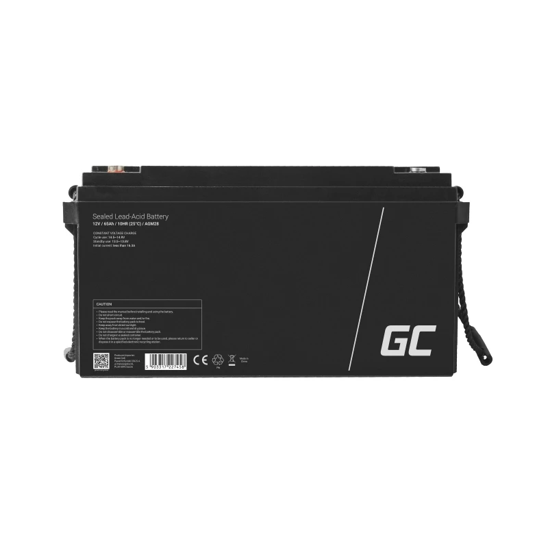Akumulators zaļa Cell AGM28 industriāls uzlādējams noslēgts svina-skābes (VRLA) 12 V 65000 mAh, 1 gab., 20 kg