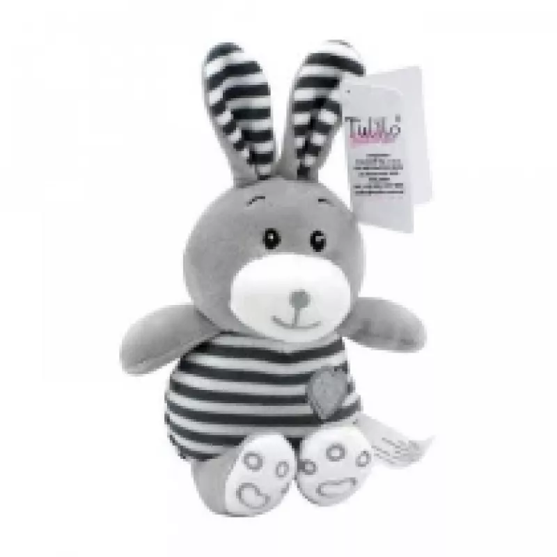 Mīkstā rotaļlieta TULILO svītrainais Cuddles trusis 26 cm plīša zaķa rotaļlieta