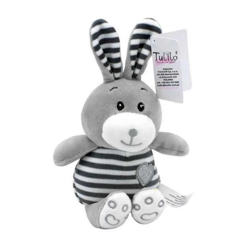 Mīkstā rotaļlieta TULILO svītrainais Cuddles trusis 26 cm plīša zaķa rotaļlieta