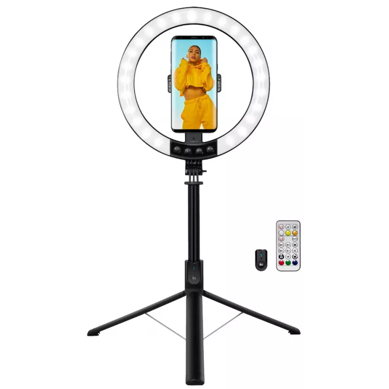 LogiLink viedtālruņa gredzenveida lampa ar selfiju statīvu, DM 20 cm (AA0156)