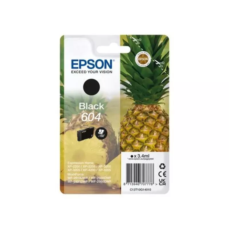 Epson 604 tintes kārtridžs, 1 gab., oriģināls, standarta ietilpība, melns