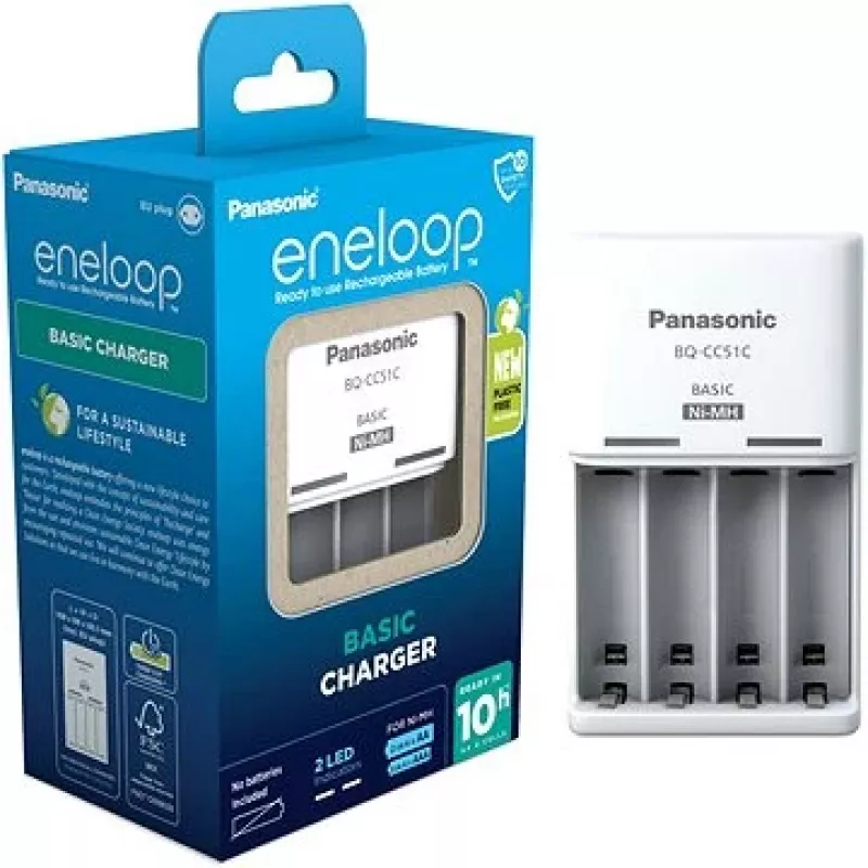 Panasonic 52051E02 Basic BQ-CC51 USB lādētājs NiMH AAA/AA LED statusam