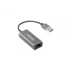 USB centrālmezgls NATEC Cricket USB 3.2 Gen 1 Type-A ar RJ-45 Ethernet 1000 Mbit/s, alumīnija korpuss, melns