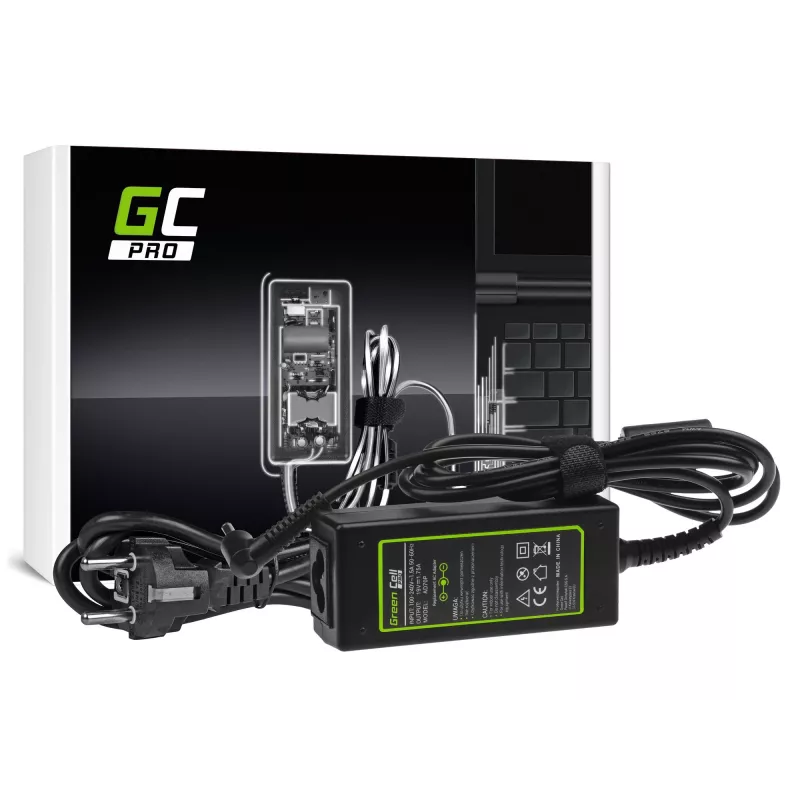 Strāvas adapteris Green Cell AD70P ASUS klēpjdatoriem, 33W, 19V 1.75A, iekštelpām, melns