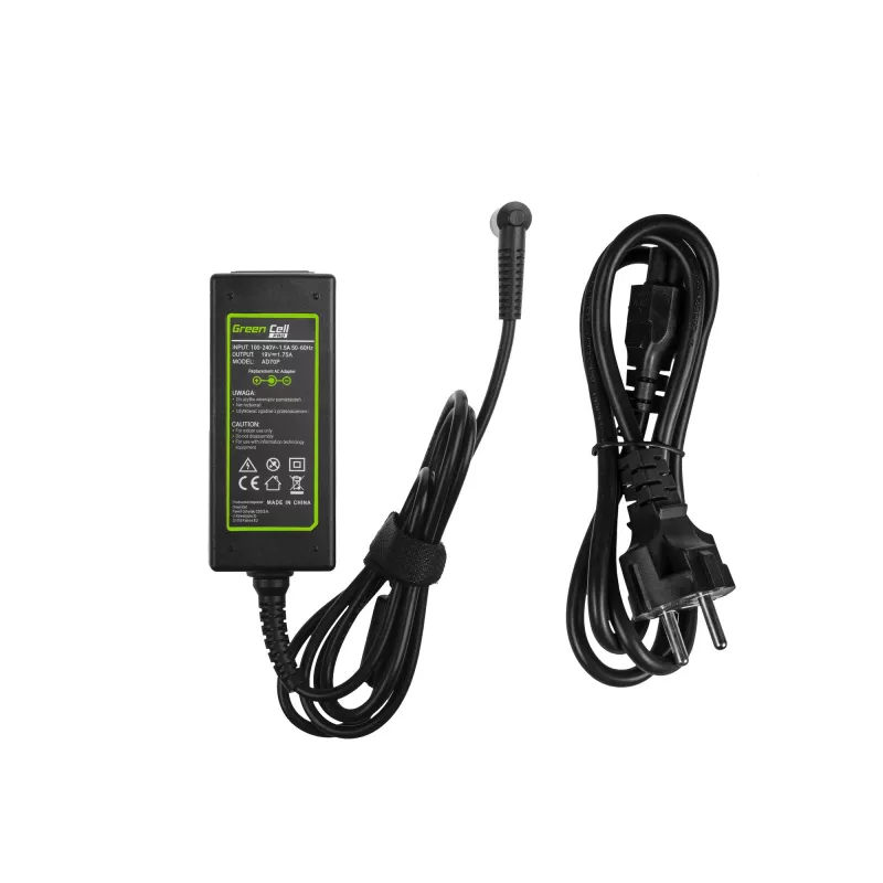 Strāvas adapteris Green Cell AD70P ASUS klēpjdatoriem, 33W, 19V 1.75A, iekštelpām, melns