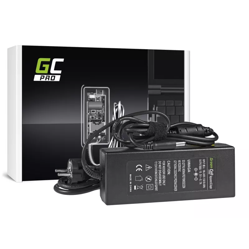 Strāvas adapteris zaļa Cell AD35P 130 W maiņstrāvas-līdzstrāvas 19,5 V 6,7 A klēpjdatoriem, iekštelpām, melns