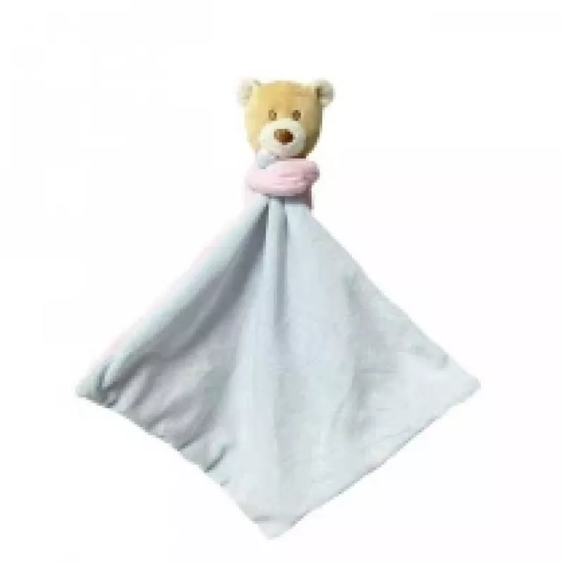 Mīkstā rotaļlieta TULILO Teddy bear Milus 25 cm — plīša mazuļu rotaļlieta, rozā un zila