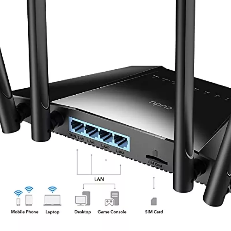 Cudy LT400 bezvadu maršrutētājs Fast Ethernet vienas joslas (2,4 GHz) 4G melns